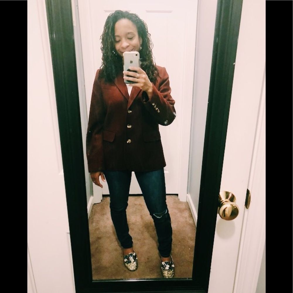 L.L.Bean blazer  jacket burgundy fully lined